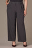 Steel Grey White Contour Shape Technology Ultra Skyrise Double Pleat Pinstripe Print Wide Leg Plus Size Trouser