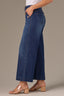 Indigo Denim Skyrise Sailor Button Contour Shape Technology Cropped Wide Leg Jean