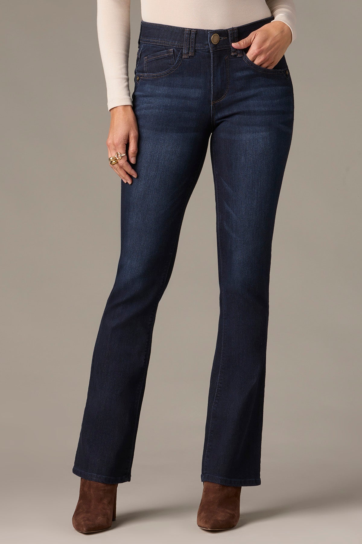 Brittany Mid-Rise Itty Bitty Boot Jeans