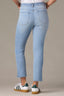 Light Blue Artisanal Blue Denim Logan High Rise Vintage Skinny Cropped Raw Split Hem Jean