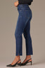 Blue Denim Logan High Rise Vintage Skinny Cropped Raw Split Hem Petite Jean