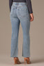 Light Blue Artisanal Denim Contour Shape Technology Skyrise Rhinestone Raw Hem Strings V-Yoke Bennet Barely Boot Jean