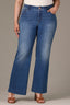 Blue Denim Sam High Rise Contour Shape Technology Wide Leg Plus Size Jean