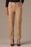 Warm Sand High Rise Double Buytton Seaming Button Tab Hem Dart Seams Contour Shape Technology Tapered Utility Pant