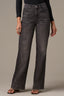 Washed Black Artisanal Denim Bella Skyrise Contour Shape Technology Double Side Seam Wide Leg Jean