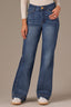 Blue Denim Bella Skyrise Contour Shape Technology Double Side Seam Wide Leg Jean