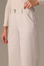 Stone Skyrise Double Button Faux Back Pocket Center Front Seam Contour Shape Technology Wide Leg Pant  