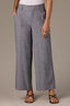 Indigo Skyrise Double Button Faux Back Pocket Center Front Seam Contour Shape Technology Wide Leg Pant 