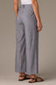 Indigo Skyrise Double Button Faux Back Pocket Center Front Seam Contour Shape Technology Wide Leg Pant 