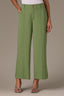 Willow Green Skyrise Double Button Faux Back Pocket Center Front Seam Contour Shape Technology Wide Leg Pant 