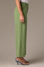 Willow Green Skyrise Double Button Faux Back Pocket Center Front Seam Contour Shape Technology Wide Leg Pant 