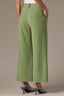 Willow Green Skyrise Double Button Faux Back Pocket Center Front Seam Contour Shape Technology Wide Leg Pant 