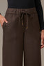 Cold Brew High Rise Ponte Patch Pocket Utility Self Tie Waist Wide Leg Pant