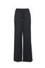 Black High Rise Ponte Patch Pocket Utility Self Tie Waist Wide Leg Petite Pant