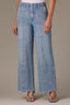 Light Blue Artisanal Emma Skyrise Center Front Seam Double Button Wide Leg Contour Shape Technology Jean