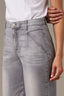 Grey Artisanal Denim Wyatt Skyrise Contour Shape Technology Wide Leg V-Pocket Jean