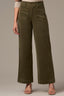 Duffel Green High Rise Contour Shape Technology Patch Pocket Side Panel Slit Hem Wide Leg Pant