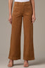 Roasted Pecan High Rise Contour Shape Technology Patch Pocket Side Panel Slit Hem Wide Leg Pant