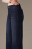 Indigo Denim Contour Shape Technology High Rise Side Panel Patch Pocket Emma Wide Leg Jean