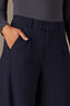 Ultra Navy Contour Shape Technology Skyrise Extended Tab Side Panel Pleated Petite Trouser