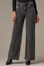 Washed Grey Sam Contour Shape Technology High Rise Corduroy Wide Leg Petite Pant