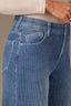 Washed Mid Blue Denim High Rise Contour Shape Technology Wide Leg Petite Jean