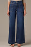 Indigo Denim High Rise Contour Shape Technology V Yoke Dual Entry Porkchop Pocket Wide Leg Jean