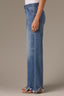 Mid Blue Skyrise Distressed Scallop Hem Wide Leg Contour Shape Technology Petite Jean