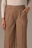 Toasted Coconut Skyrise Elastic Pull-On Waist Faux Back Pocket Side Panel Contour Shape Technology Wide Leg Glider Pants