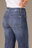 Blue Artisanal Denim Logan High Rise Distressed Hem Contour Shape Technology Petite Vintage Skinny Jean 