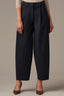 Dark Indigo Contour Shape Technology Skyrise Relaxed Barrel Leg Pleated Button Hem Trouser