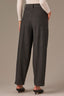 Charcoal Multi Wheat Skyrise Contour Shape Technology Relaxed Barrel Leg Pleated Button Hem Petite Trouser