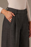 Charcoal Multi Wheat Contour Shape Technology Skyrise Relaxed Barrel Leg Pleated Button Hem Trouser