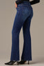 Blue Denim Madison Contour Shape Technology High Rise Grinded Hem String Itty Bitty More Boot Jean