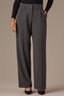 Steel Grey White Contour Shape Technology Ultra Skyrise Double Pleat Pinstripe Print Wide Leg Trouser