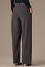 Steel Grey White Contour Shape Technology Ultra Skyrise Double Pleat Pinstripe Print Wide Leg Trouser