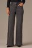 Black Denim Contour Shape Technology High Rise Hem Cutout Metallic Beading Petite Sam Wide Leg Jean 