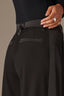 Black Contour Shape Technology Skyrise Pintuck Side Panel Wide Leg Trousers