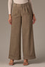 Laurel Oak Skyrise Pleated Fixed Cuff Wide Leg Contour Shape Technology Petite Trouser Pant
