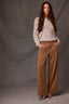 Butter Toffee Contour Shape Technology Skyrise Extended Tab Side Panel Pleated Petite Trouser