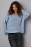 Long Sleeve Round Neck Open Work Sweater