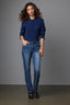 Indigo Artisanal Denim Sawyer Mid-Rise Contour Shape Technology Straight Leg Petite Jean