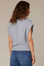 Heather Grey Extended Shoulder Placement Cable Stitch Mock Neck Banded Hem Sweater Vest Top