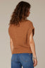 Nutmeg Extended Shoulder Placement Cable Stitch Mock Neck Banded Hem Sweater Vest Top