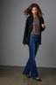 Blue Denim Madison Contour Shape Technology High Rise Grinded Hem String Itty Bitty More Boot Jean