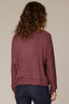 Heather Lotus Root Long Dolman Sleeve Mixed Media Mock Neck Banded Hem Knit Top