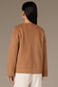 Candy Yam Long Drop Shoulder Sleeve Dart Shoulder Angled Patch Pocket Round Neck Zip Front Side Entry Pocket Cropped Cased Hem Back Center Seam Knit Coat