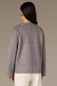 Heather Graphite Long Drop Shoulder Sleeve Dart Shoulder Angled Patch Pocket Round Neck Zip Front  Side Entry Pocket Cropped Cased Hem Back Center Seam Knit Coat