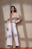 White Skyrise Pleated Fixed Cuff Wide Leg Contour Shape Technology Petite Trouser Pant