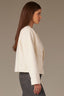 Ivory Long Sleeve Seaming Detail Dual Entry Patch Pocket Round Neck Cropped Hem Knit Coat
